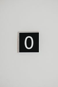 number Zero wall signage